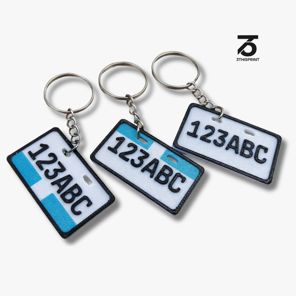 Personalized Motorcycle License Plate Keychain – Custom 3D Printed Name ...