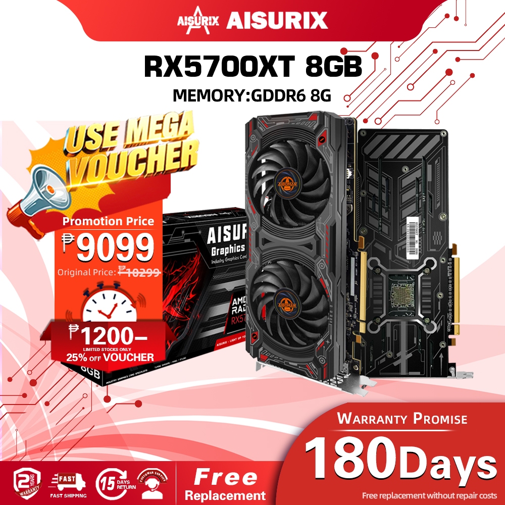 AISURIX Brand New RX 5700XT 8G Graphics Card GDDR6 GPU Video card For ...