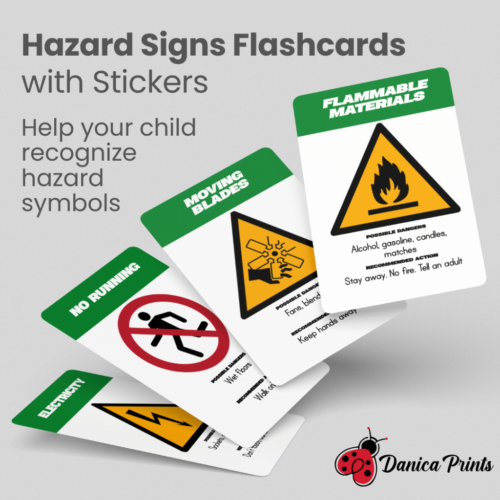 Hazard Symbols Flashcards & Sticker Set (32 Cards + 32 Stickers ...