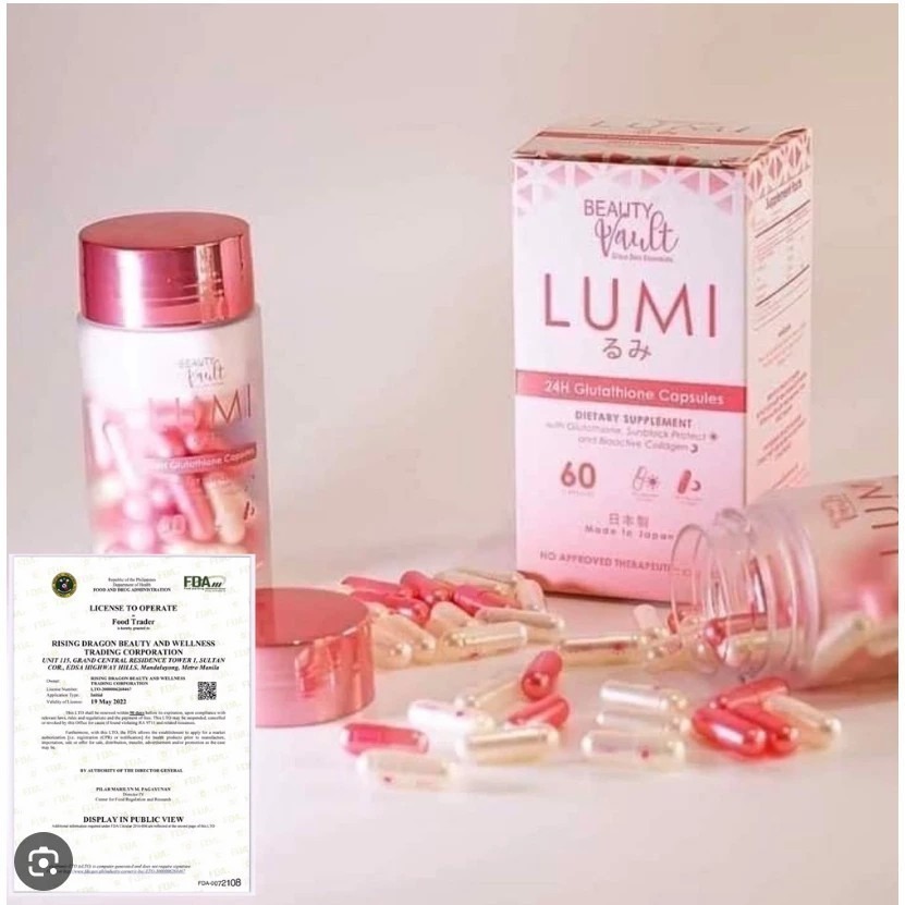 LUMI Glutathione Capsules with Oral Sunblock for Skin Protection