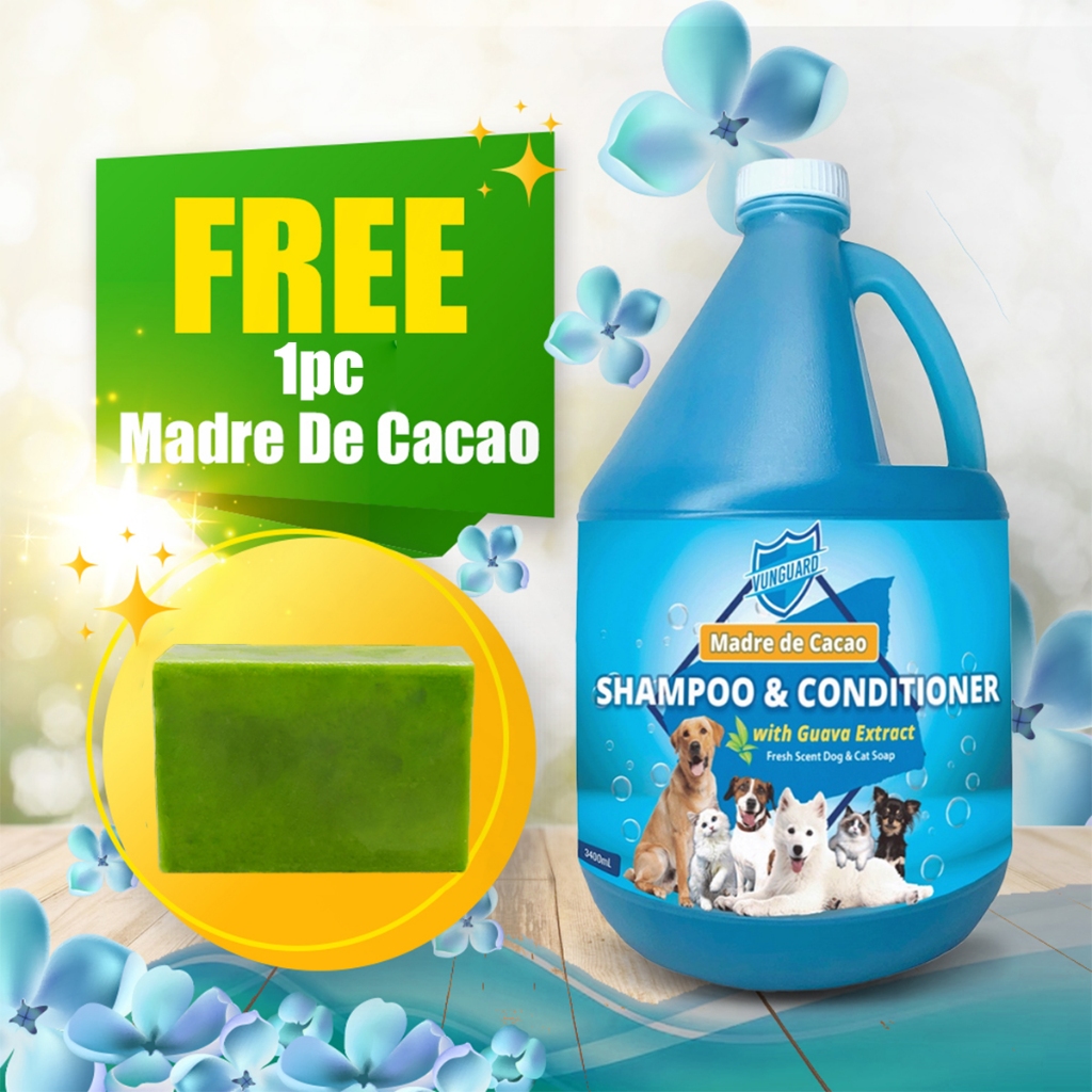 Madre De Cacao Pet Shampoo And Conditioner Fresh Scent - 1Gallon w FREE ...