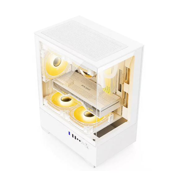 MMA SR-89 White - Black M-ATX PC Case | Tempered Glass | High Airflow ...