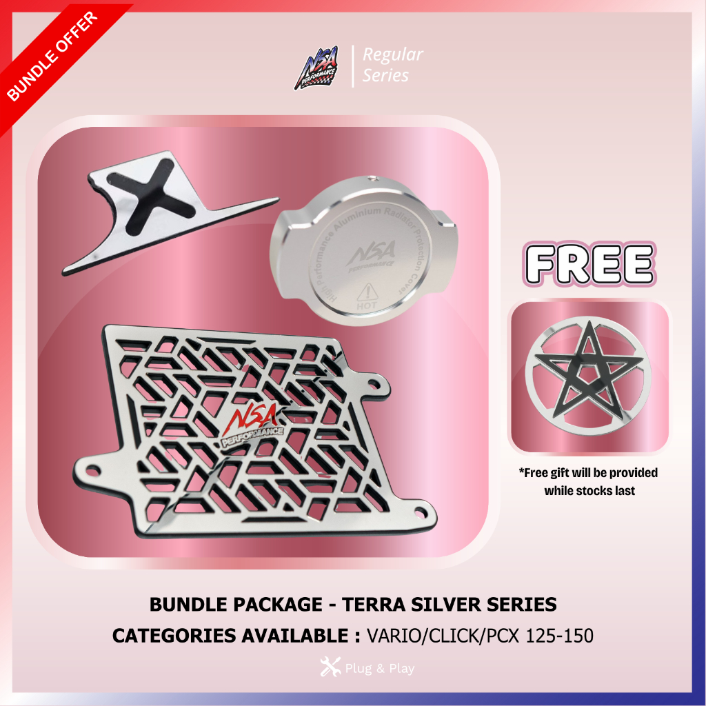 NSA 3IN1 BUNDLE FULL COVER TERRA SILVER |RADIATOR/NECK COVER + CNC ...