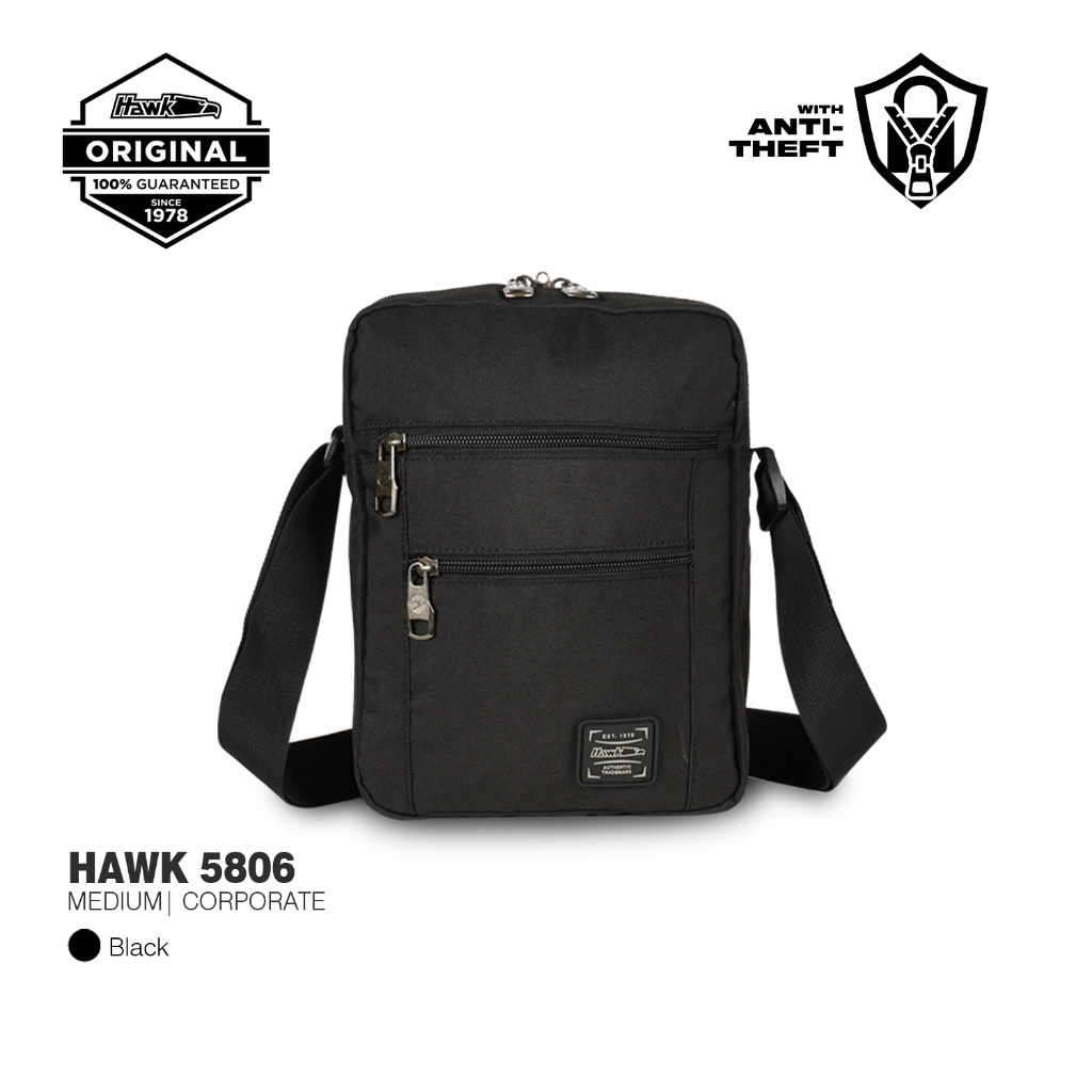 Hawk 5806 Sling Bag | Durashield Fabric | RFID Protected | Shopee ...