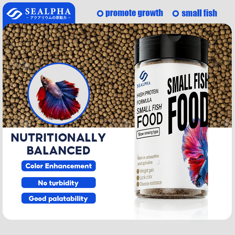 SEALPHA Small Fish Food | High Protein with Astaxanthin & Spirina for ...