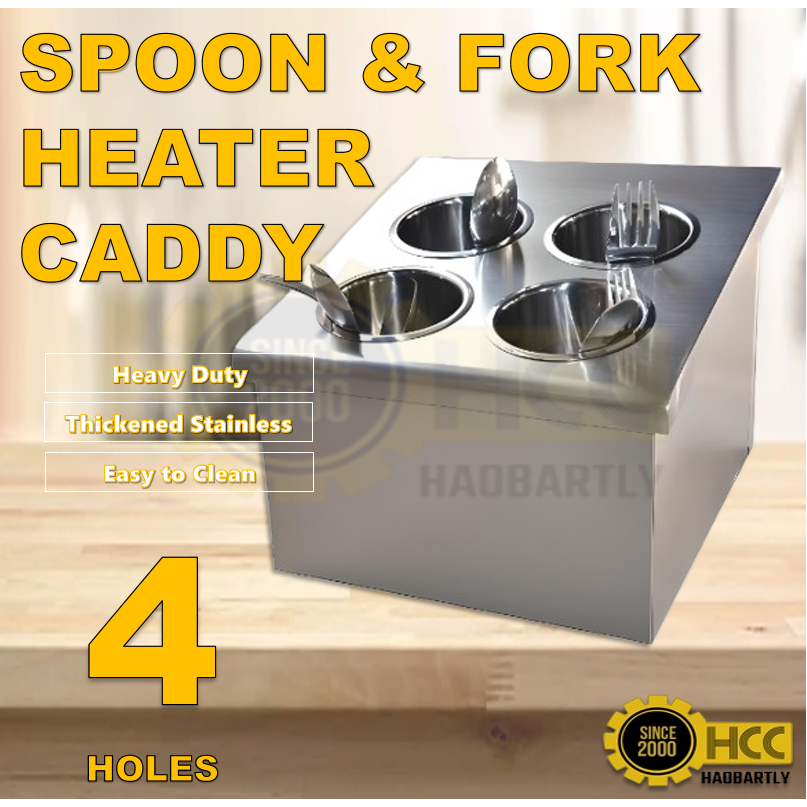 Electric Spoon Heater Silver Caddy Sterilizer 4 Holes Stainless Steel ...
