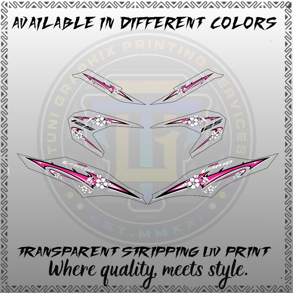 HONDA CLICK V3 MANDALA FLOWER STRIPING DESIGN - PREMIUM UV PRINT ...