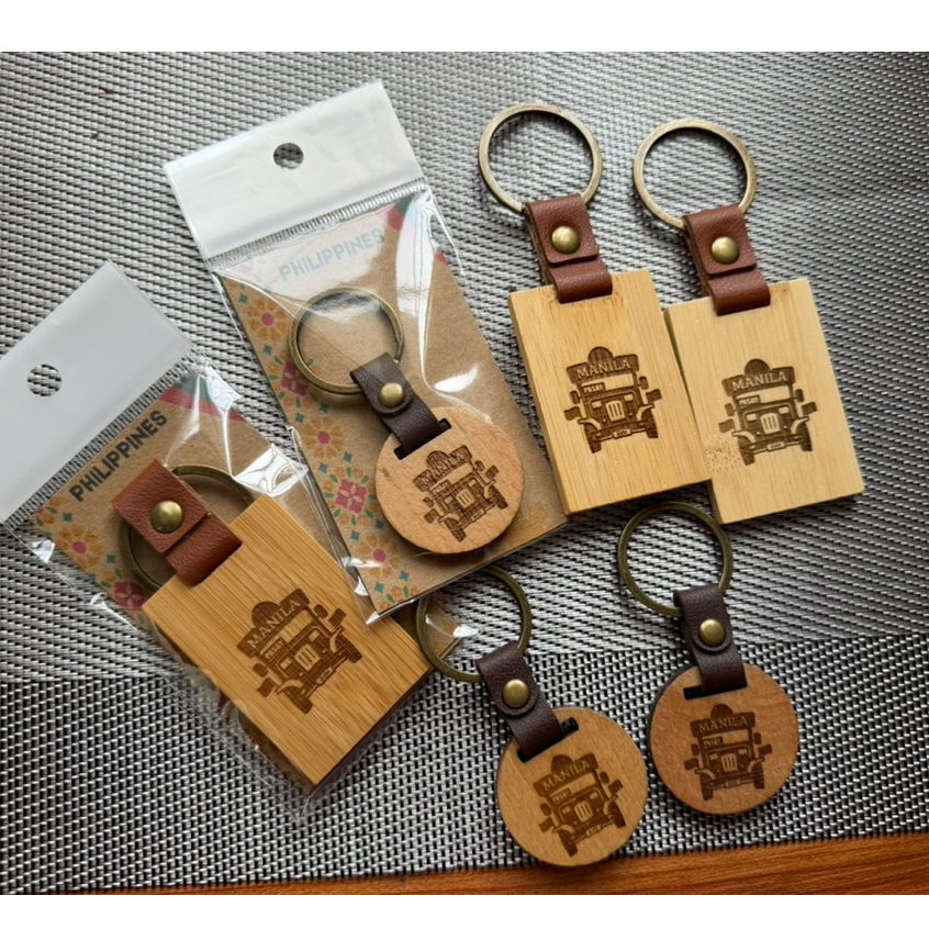 5pcs Jeepney Manila Keychain with Leather with individual packaging ...