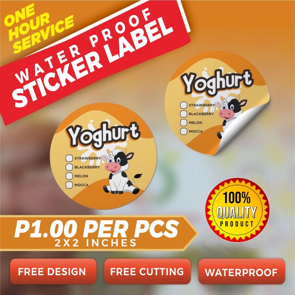 Piso Sticker Label Waterproof Free Layout 2x2 inch | Shopee Philippines