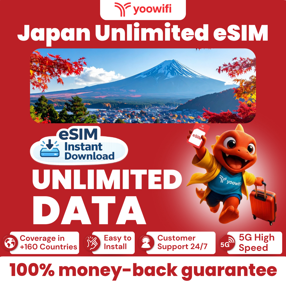 Yoowifi Japan Travel eSIM with unlimited data 5G High Speed Fast ...