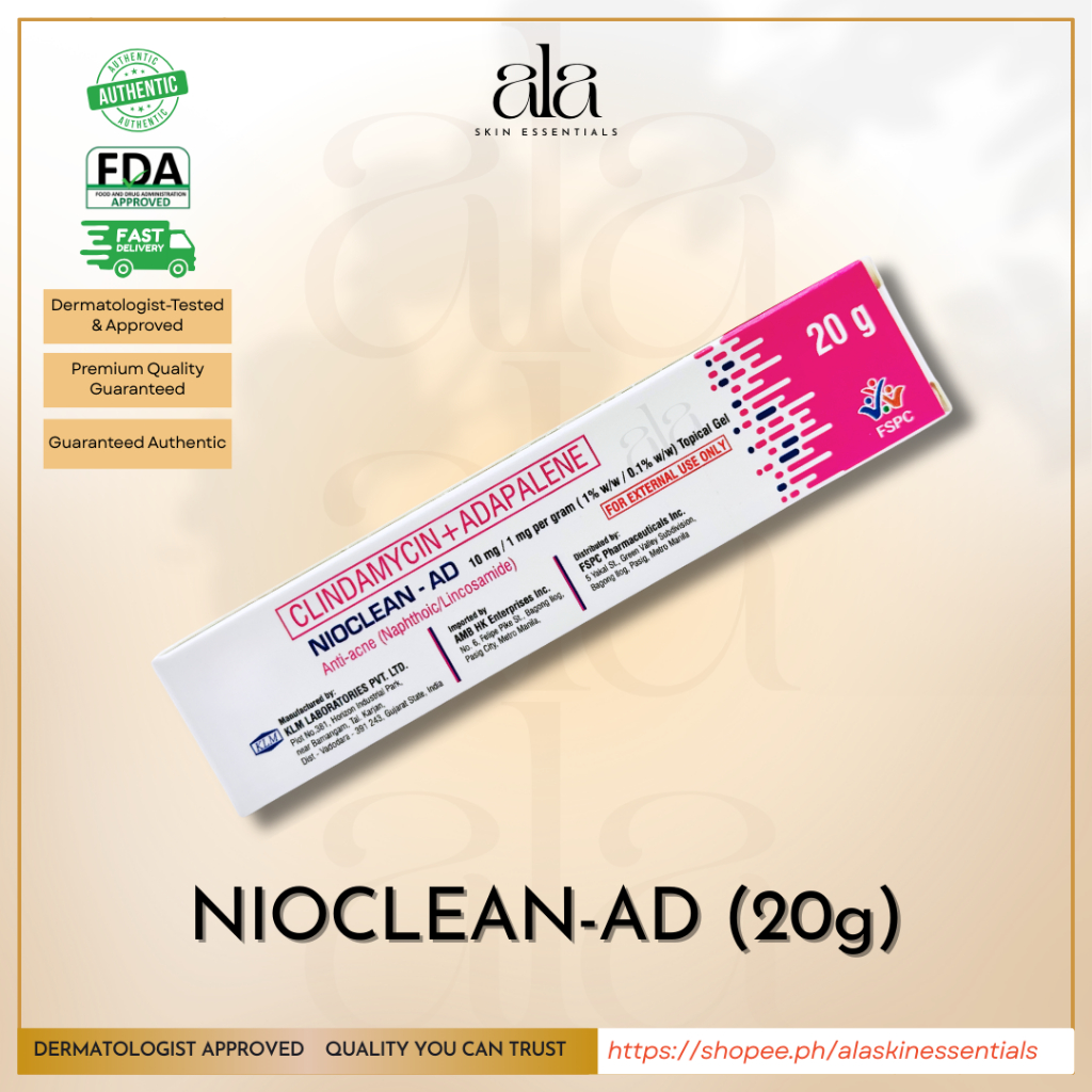Nioclean AD gel Adap+Clinda acne gel 20g | Shopee Philippines