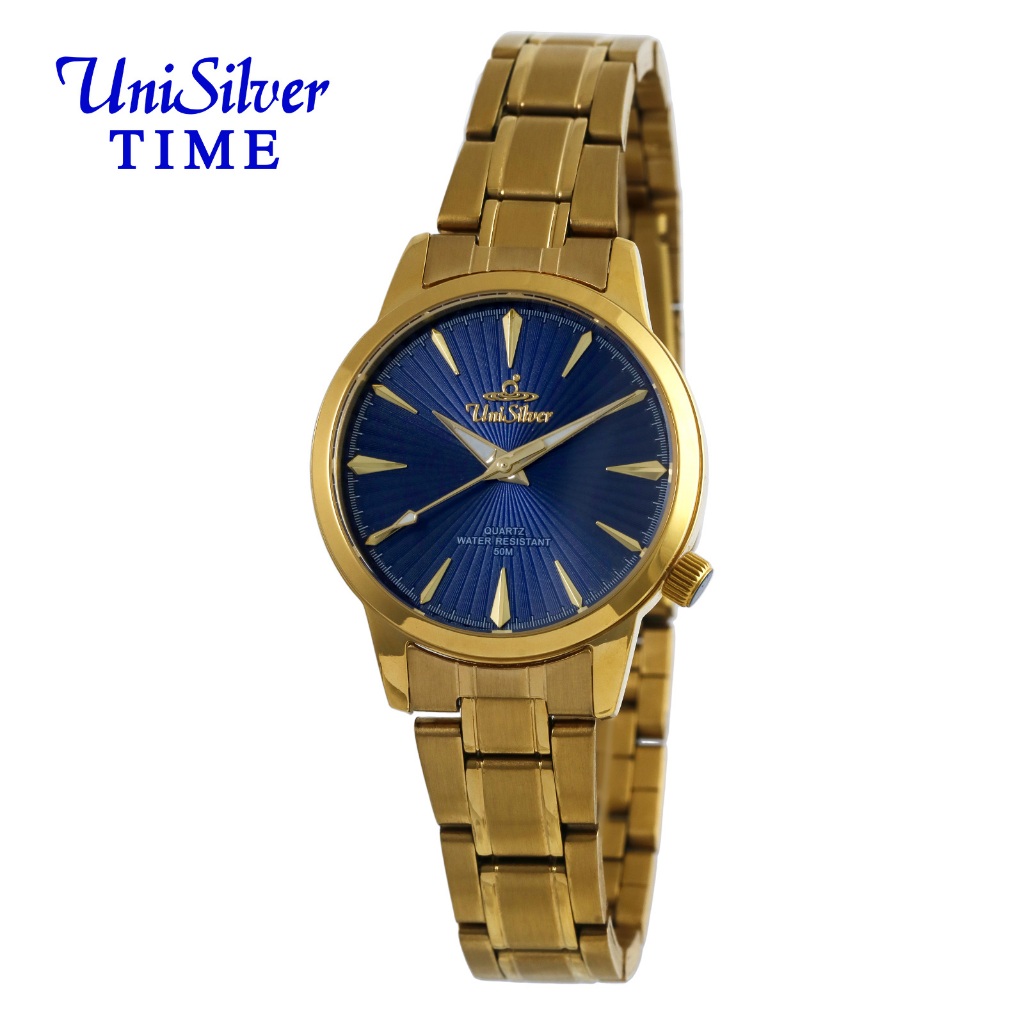 UniSilver TIME WOMEN'S Small ELYSIAN Rayan Analog Navy Blue Gold ...