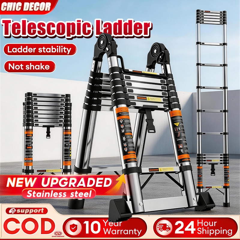 Telescopic Ladder Stainless Steel Heavy Duty Multifunctional Portable ...