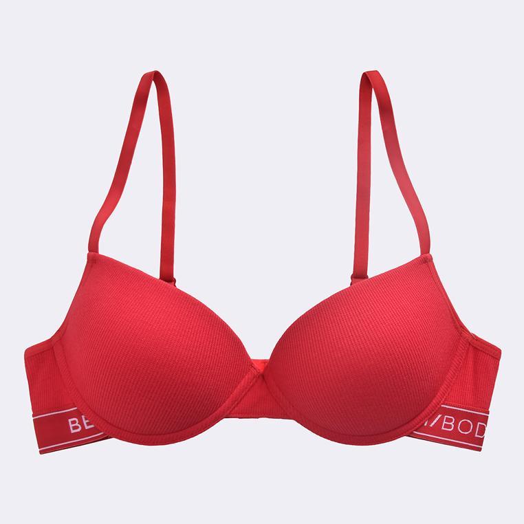 BENCH/ - GUR0258 - Women's Rib Cotton Stretch Padded Push-Up Bra ...