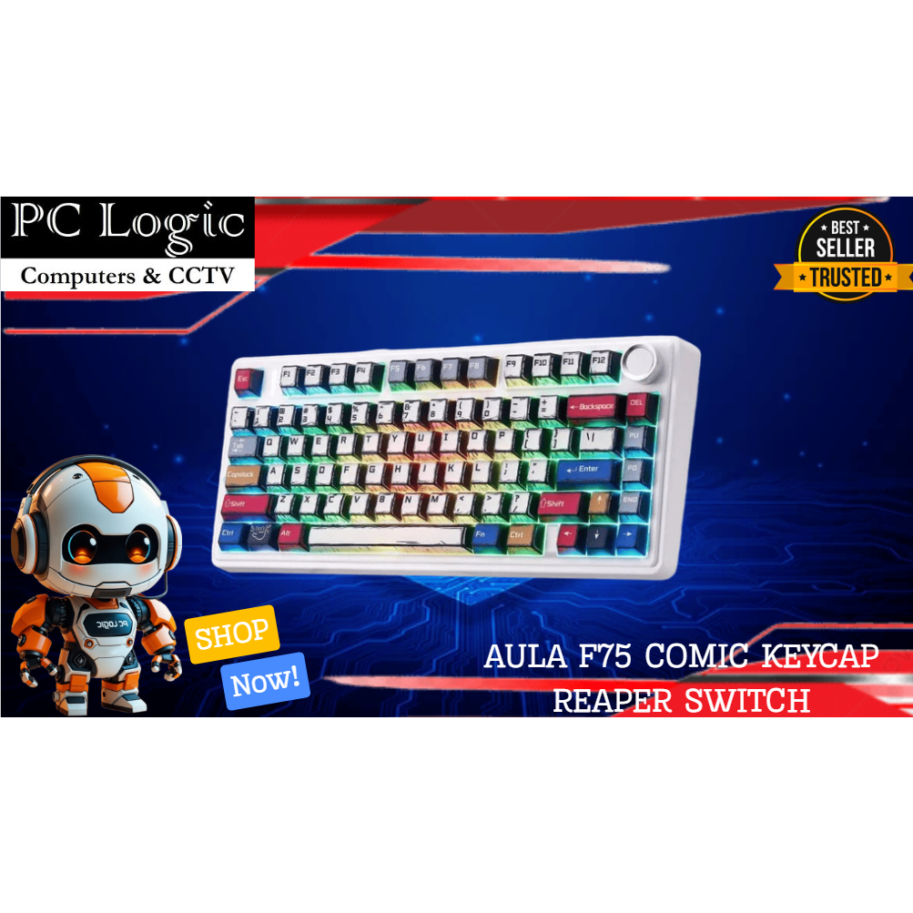 PC LOGIC | AULA F75 COMIC KEYCAP REAPER SWITCH 75%MECHANICAL GAMING ...