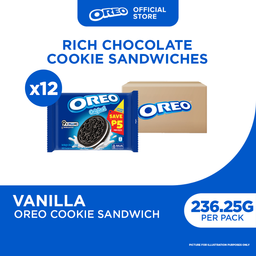 Oreo Cookies Vanilla Multi Pack, Set of 12 x 236.25g - Perfect Biscuit ...