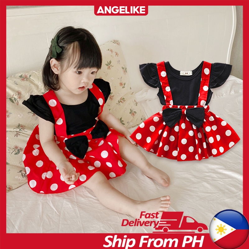 Minmie Mouse Dress For Baby Girl 1st Birthday Set Party Dress Ootd Baby  Dress For Girl 1 2 Years Old