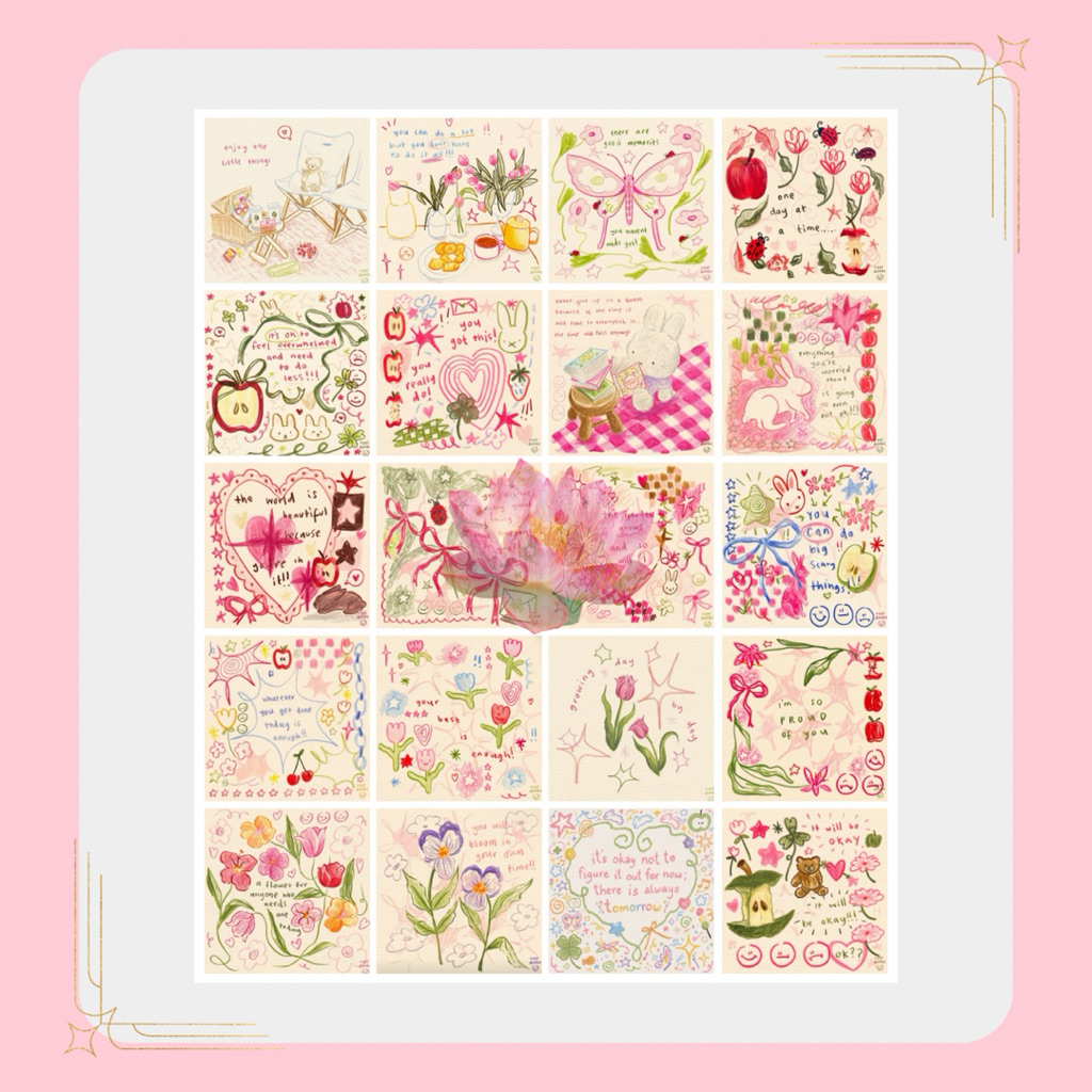 Aesthetic Words & Mini Quotes Sticker Pack + FREE Capybara Set | Shopee ...