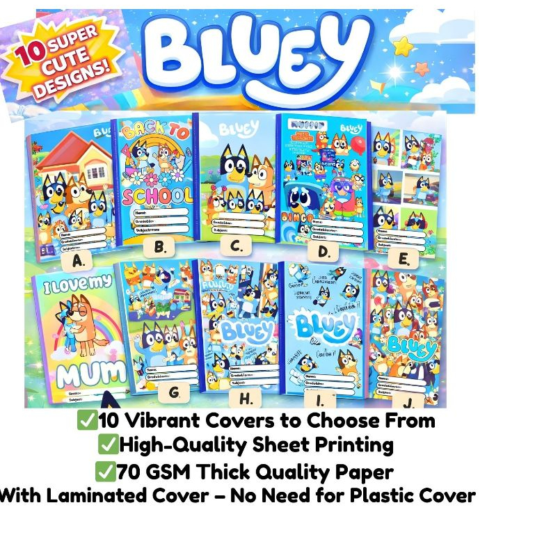Bluey A5 School Notebook for Kids Girls Boys Student Waterproof ...