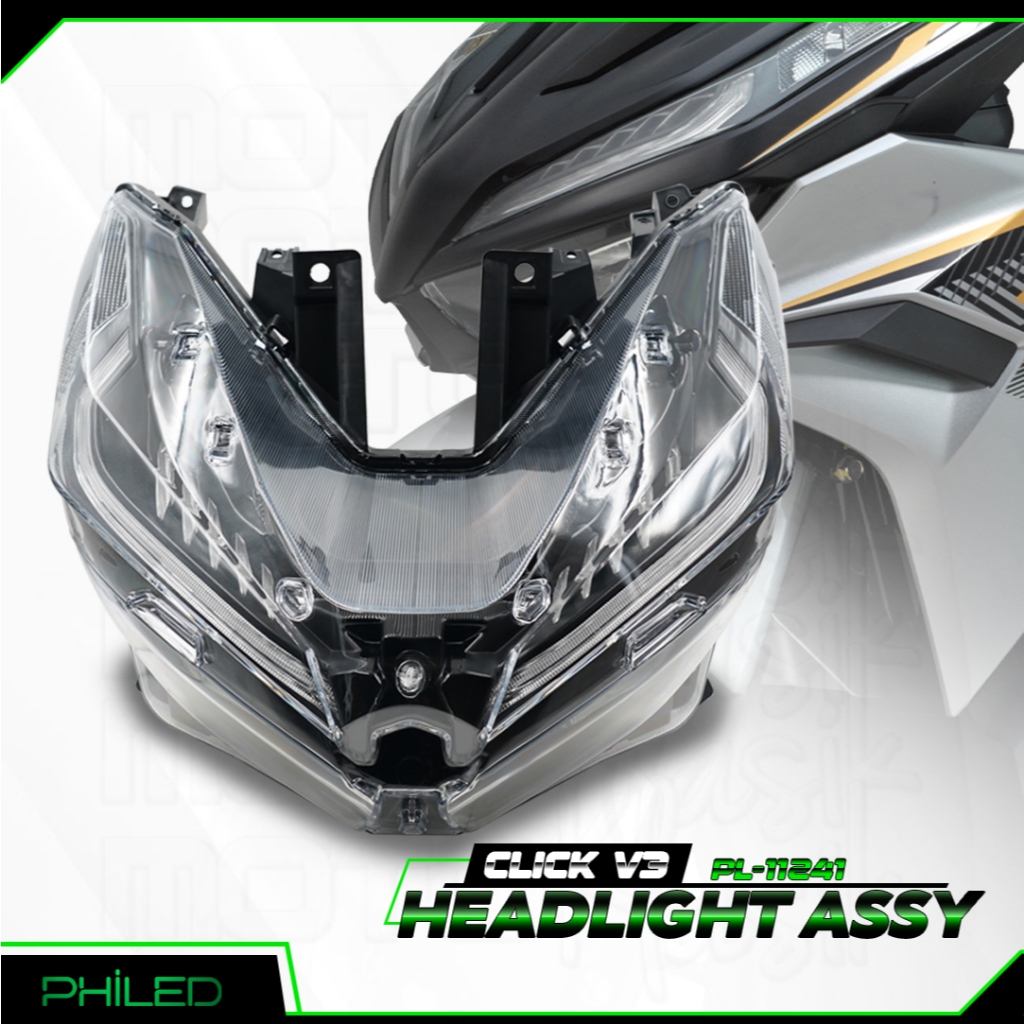 PHILED HONDA CLICK V2 / CLICK V3 HEADLIGHT ASSY PL-11241 CLEAR LENS ...