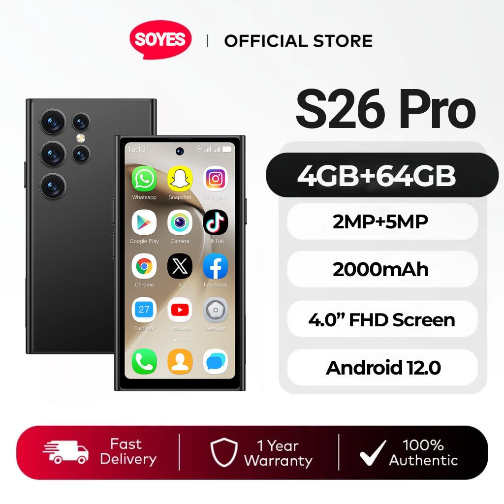 S26 Pro 4.0Inch Small Phone 4GB+64GB Android 12.0 Dual SIM Standby 4G ...