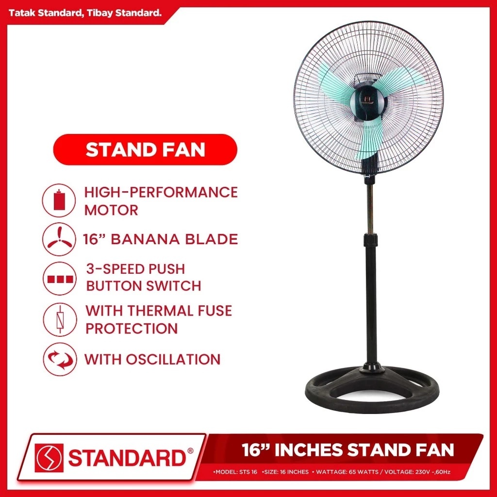 Standard Terminator Fan with Stand 16″ STO 16E Metal Blade Oscillating ...