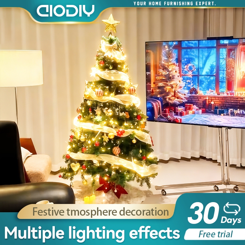 AIODIY Christmas LED Ribbon Lights Double Layer Gold Foil Glowing ...