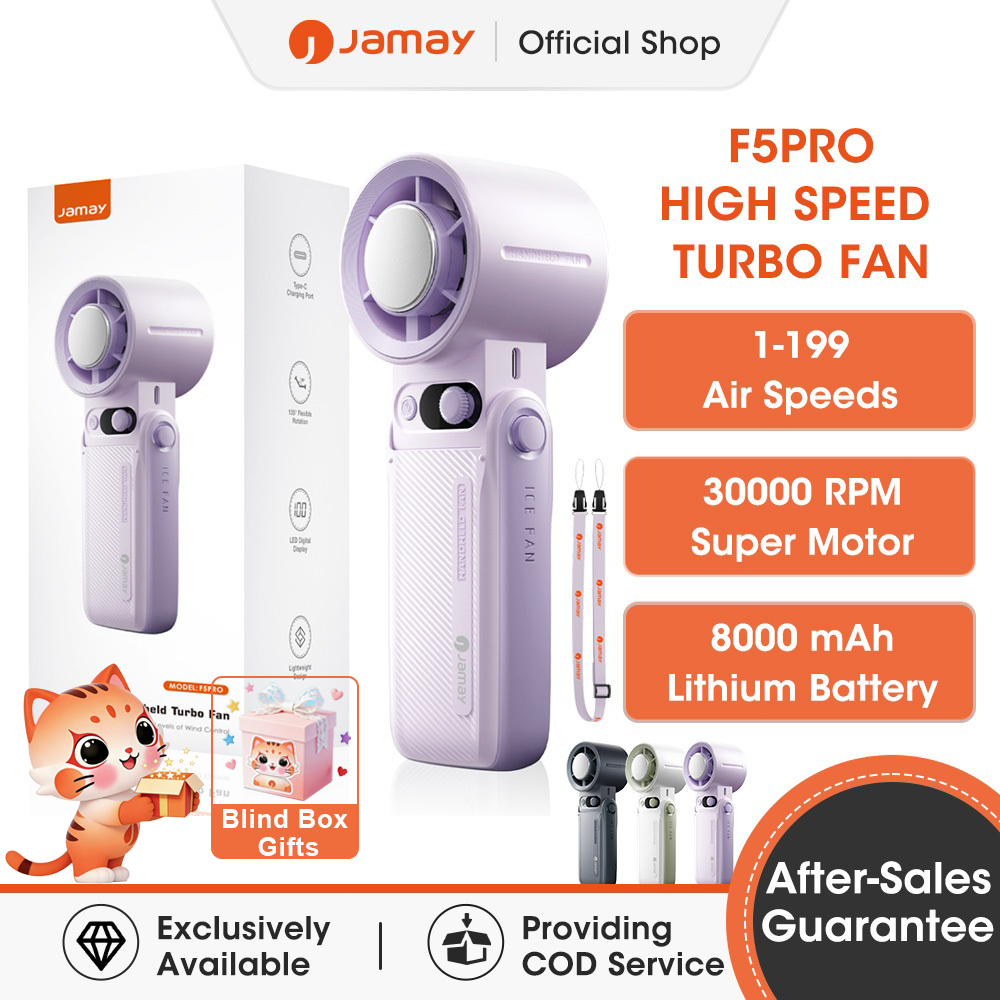 Jamay F5PRO Fan 8000mAh Turbo Mini Fan Rechargeable High-Speed Fan ...