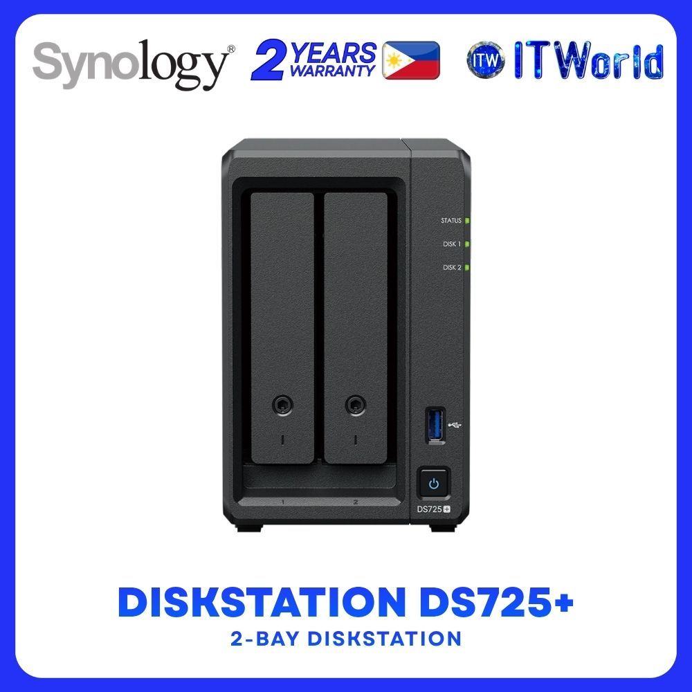 Synology DiskStation DS725+ NAS 2-Bay Ryzen 2.6GHz 4GB ECC NVMe LAN ...