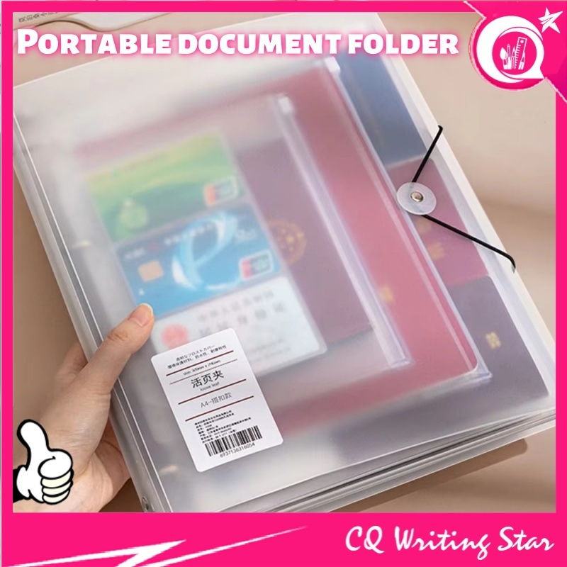 Storage Booklet Loose Leaf Fil Bag Photo Album Portable Archives ...