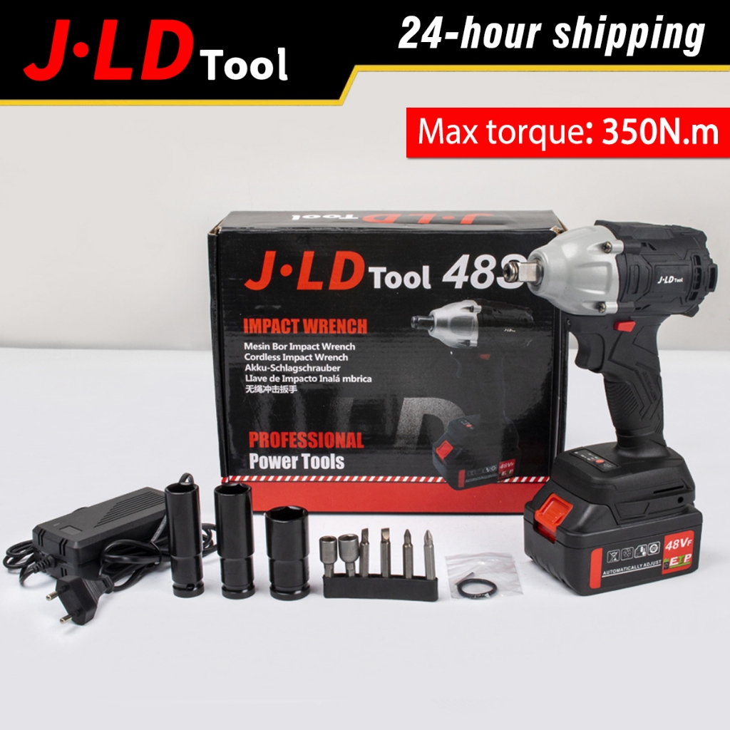 JLD Electric Impact Wrench 330N.m Ratchet Driver Cordless Brushless ...