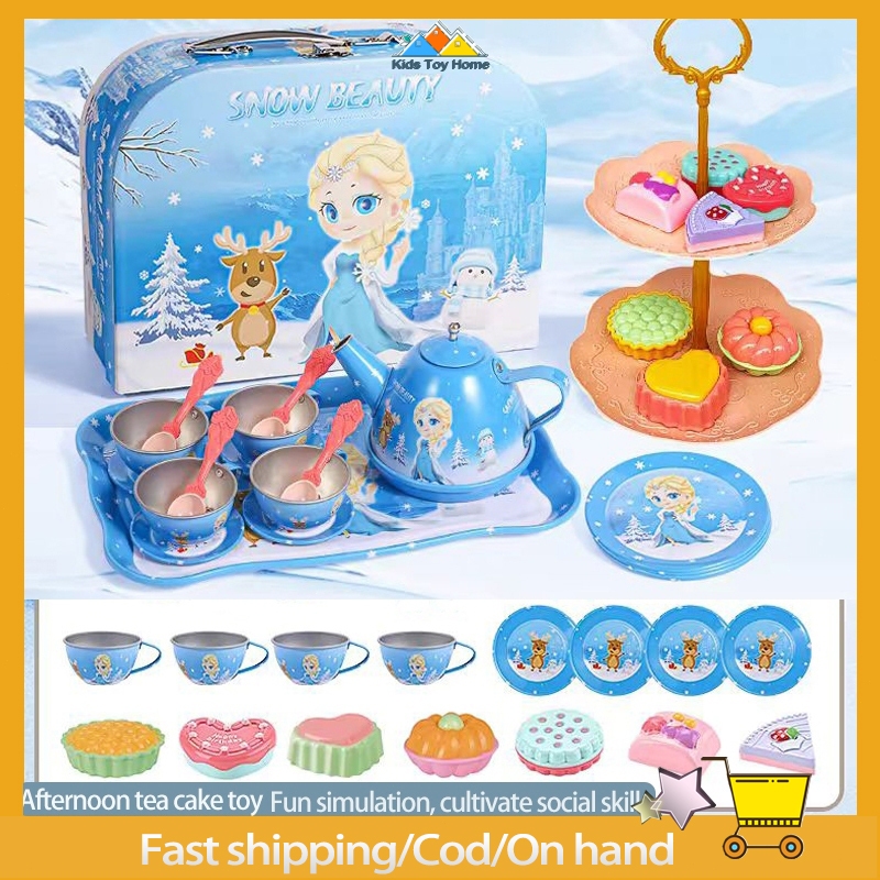 Tea Set Toy For Kids Pretend Play for Kids Cartoon Character Afternoon ...