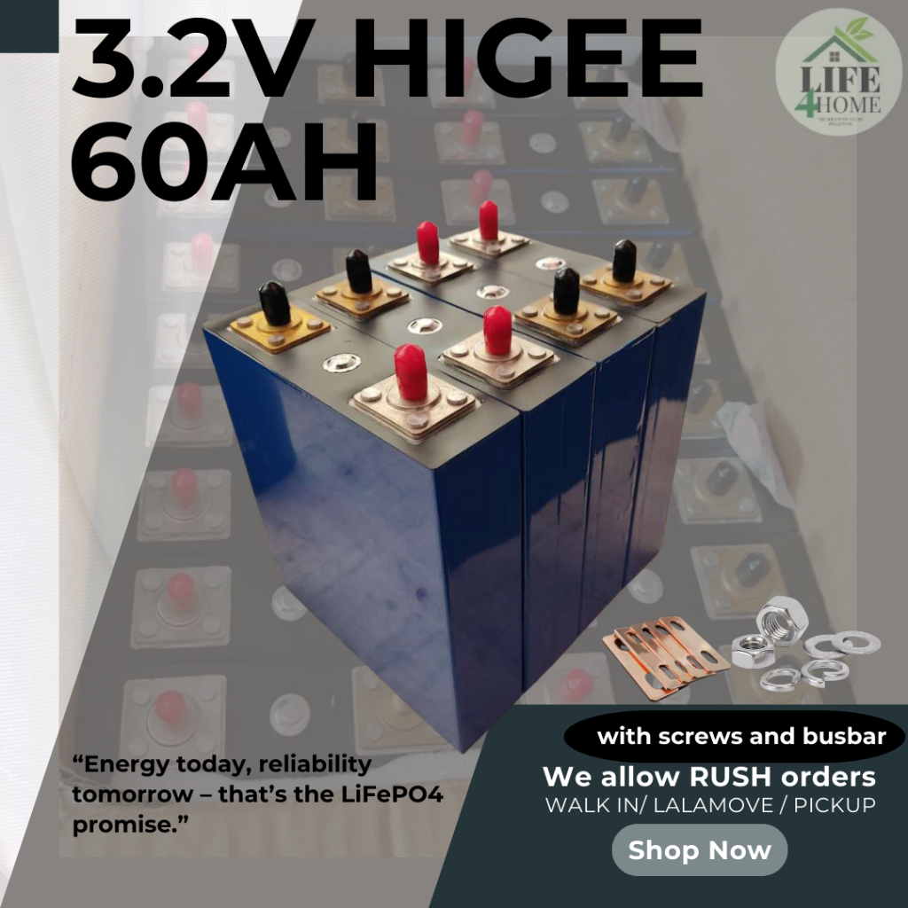 3.2V HIGEE 60AH Lifepo4 Battery Prismatic Lithium Ion Phosphate Solar ...