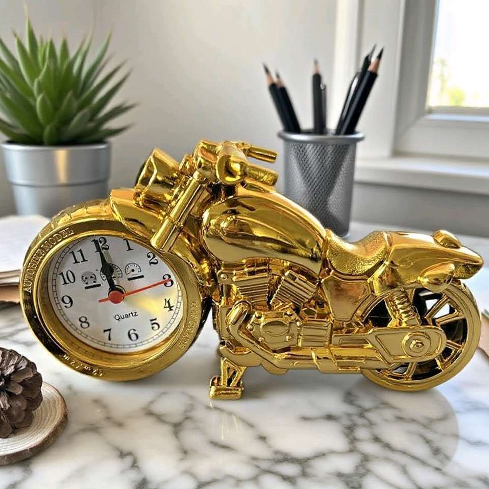 Retro Motorcycle Alarm Clock Autobike Model bedside table desktop ...