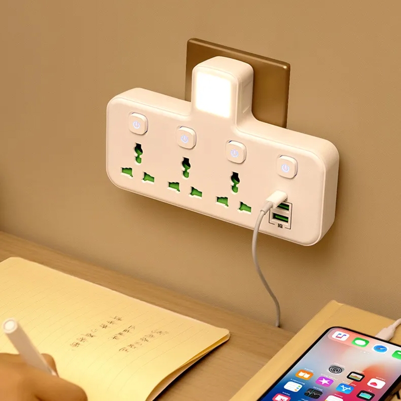 USB Expansion Socket With Night Light Plug Ac Outlet Power Strip ...