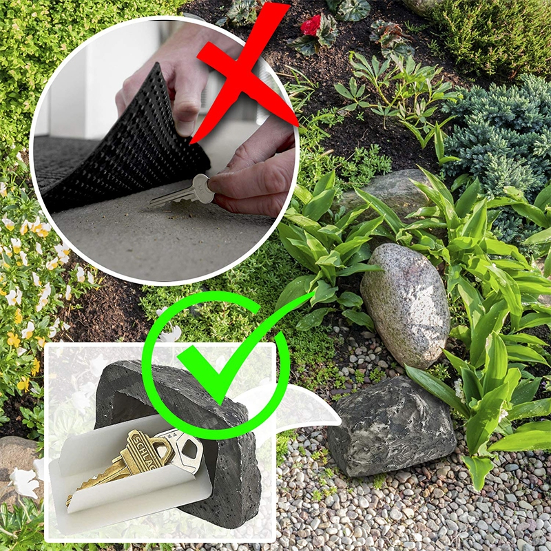 Outdoor Fake Rock Key Holder Box Spare Key Security Safe Storage Hiden ...