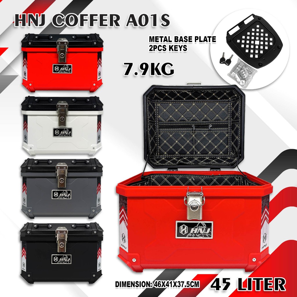 HNJ Coffer A01S Top Box 45L Liters 7.9kg Compartment Moto Box Helmet ...