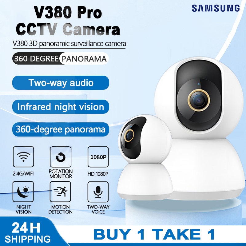 BUY 1 TAKE 1 V380 Pro CCTV Camera 360° Indoor Connect Cellphone 1080P ...
