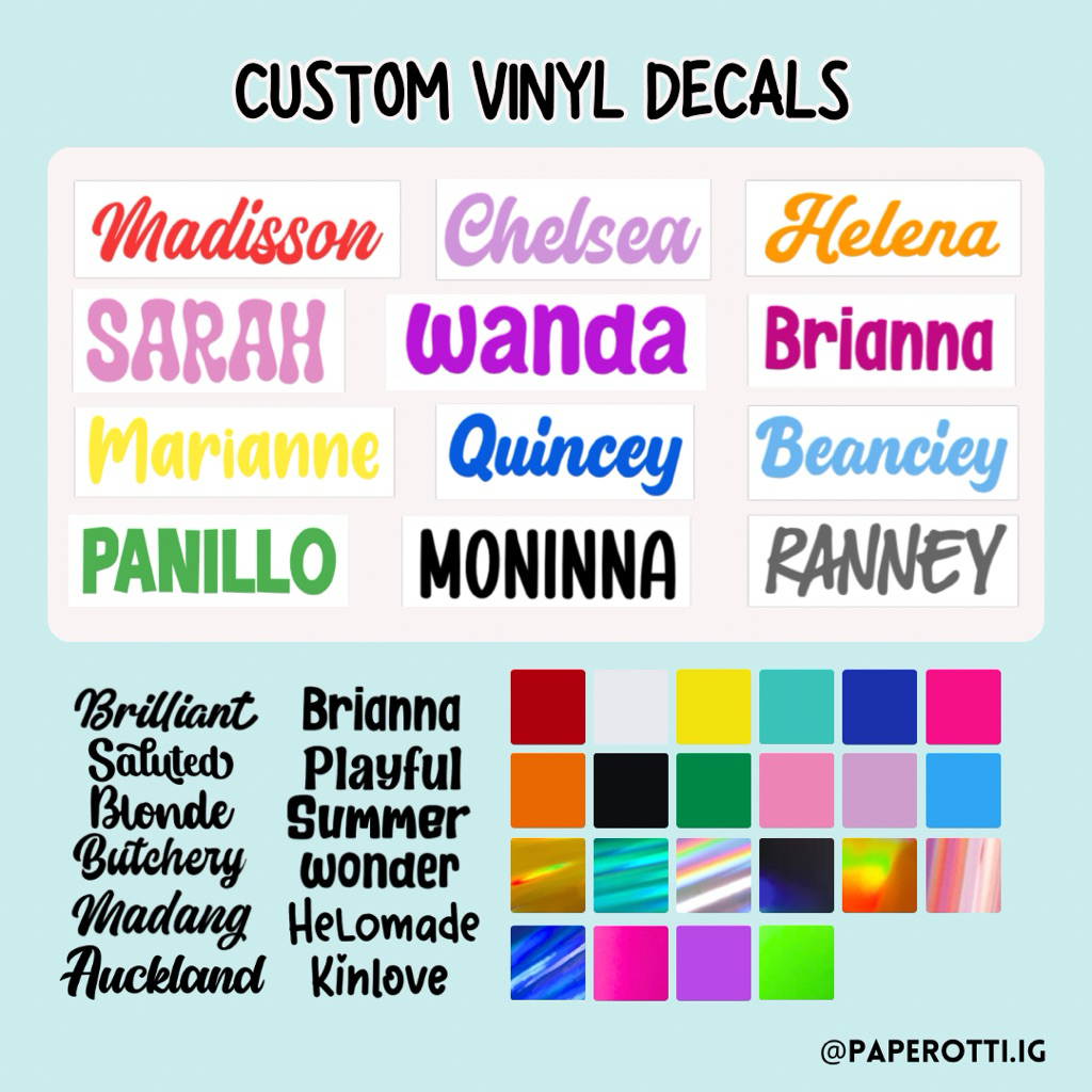1INCH | Personalized Vinyl Decal Sticker | Name Decals | Waterproof ...