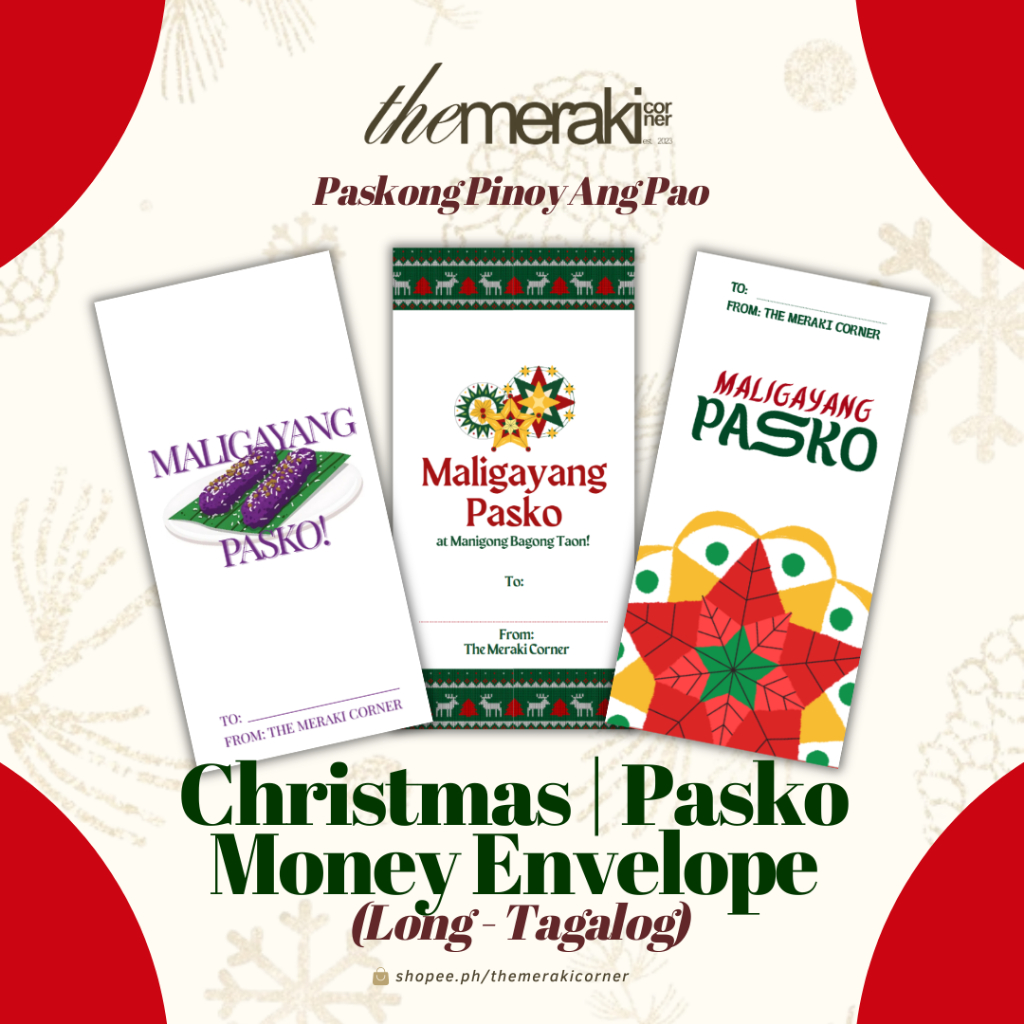BIG/LONG - PASKONG PINOY | CHRISTMAS MONEY ENVELOPE / ANGPAO / AMPAO ...