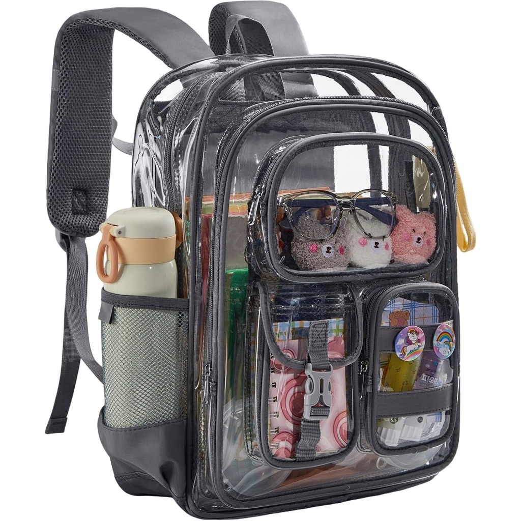 Clear Backpack, 17 inch Transparent Backpacks, School Bag for Teen Boys ...