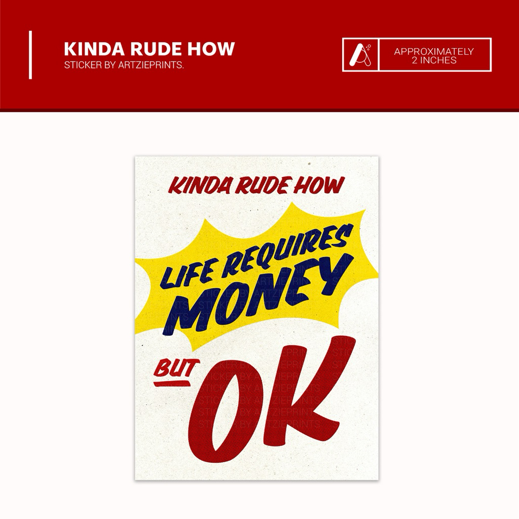 Kinda Rude How Sticker | Matte Laminated Waterproof | For : Laptop ...