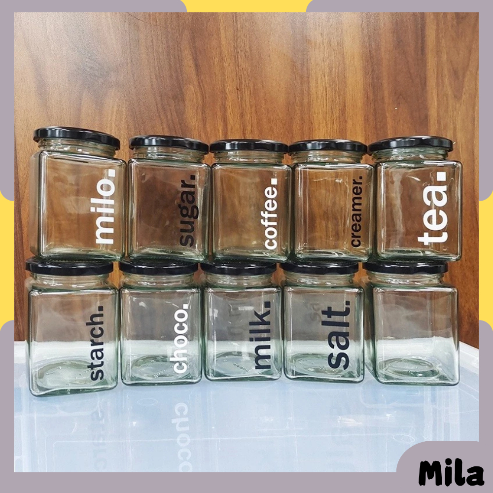 3pcs Jar Condiments Container Coffee Sugar Salt Condiments Container ...