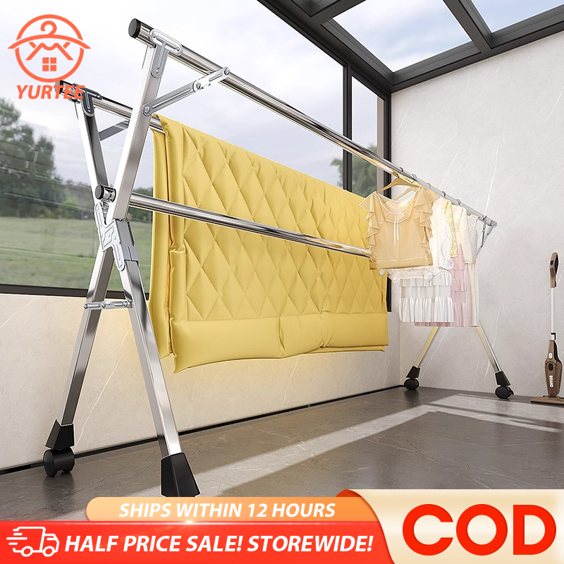 304 Stainless Steel Clothes Drying Rack Rust Resistant Foldable Space ...
