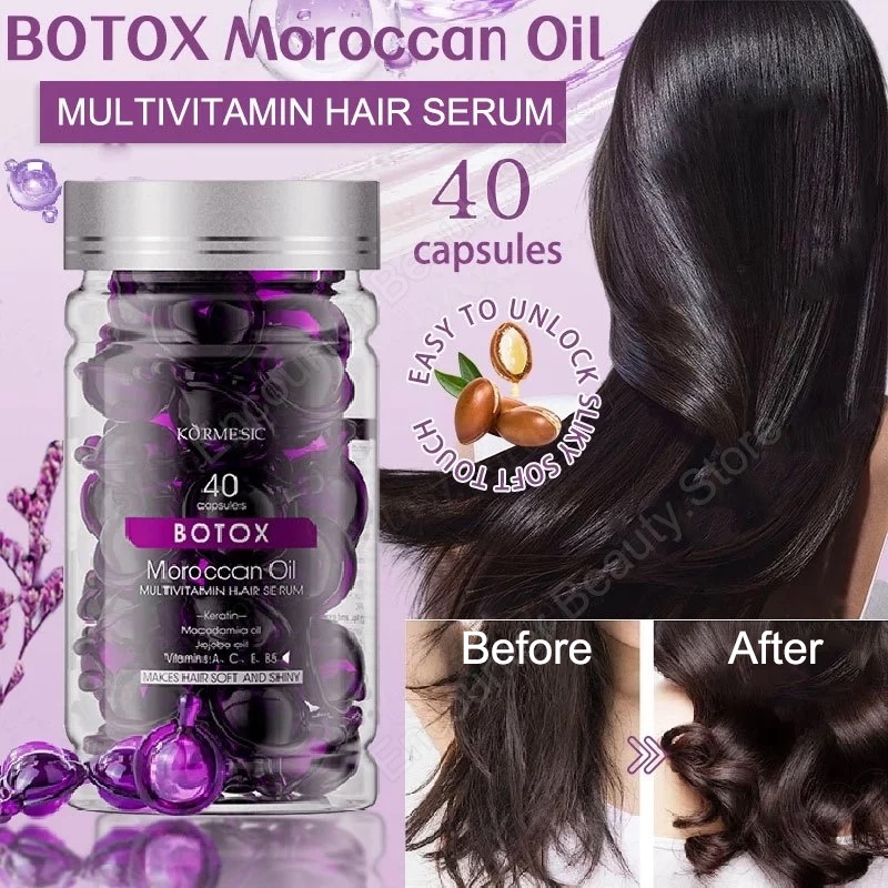40Pcs BOTOX Moroccan Hair Oil Multivitamin Hair Essence Anti-Frizz ...