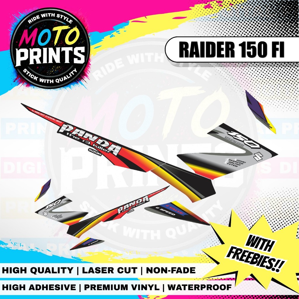 SUZUKI RAIDER 150 FI PANDA THE R3 KILLER DECALS STICKER (WATERPROOF ...