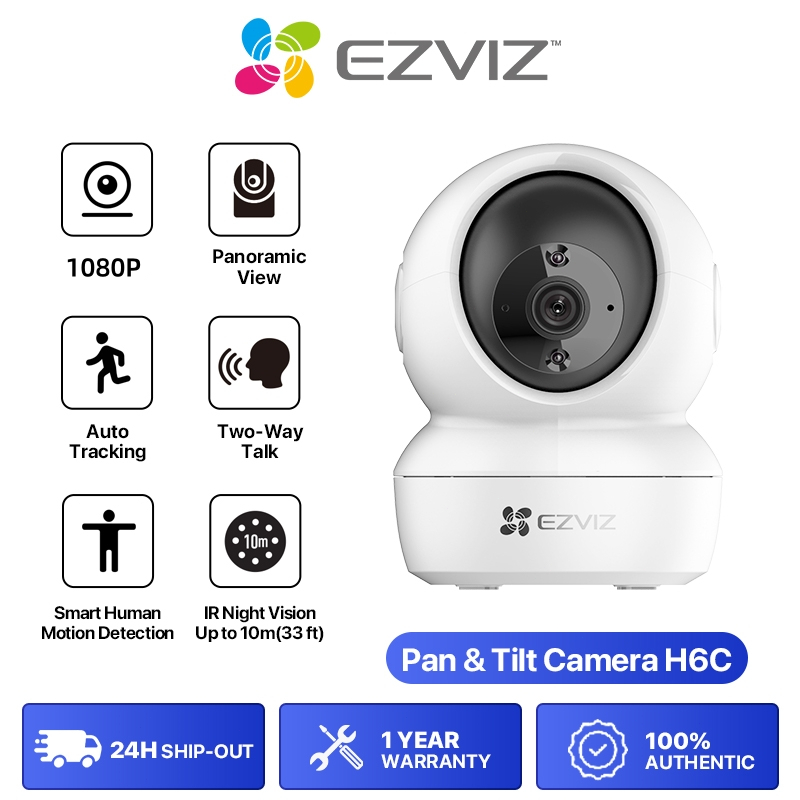 EZVIZ H6C Home CCTV Security Camera 1080P 2-Way Audio Human Detection 10m IR 2.4G Wifi 360° Pan Tilt | Shopee Philippines