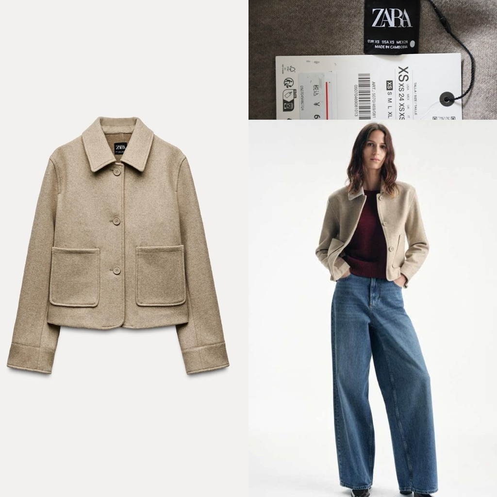 ZARA soft jacket with pockets (XS) | Shopee Philippines