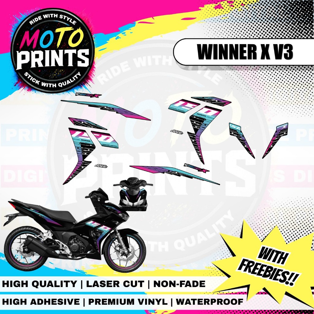 WINNER X 150 V3 (MS40 DESIGN) DECALS (WATERPROOF, LAMINATED, FADE PROOF ...