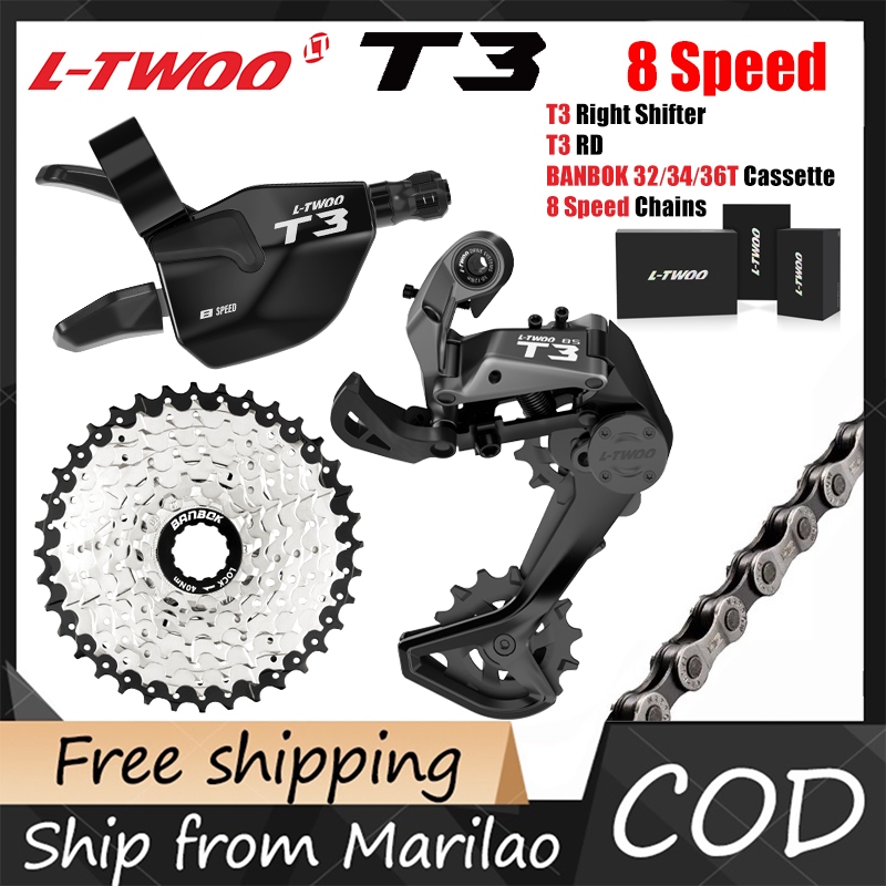 LTWOO T3 MTB Bike Groupset 1x8Speed Shifter Lever + Rear Derailleur ...